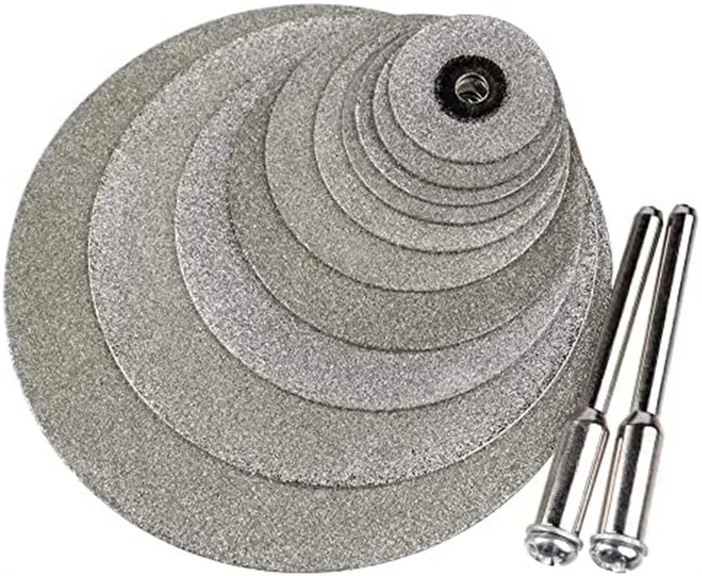 12pcs 22mm Diamond Cutting Disc 3mm Grinding Wheel Mandrel for Metal Cutting Rotary Tool Electric Grinder Parts