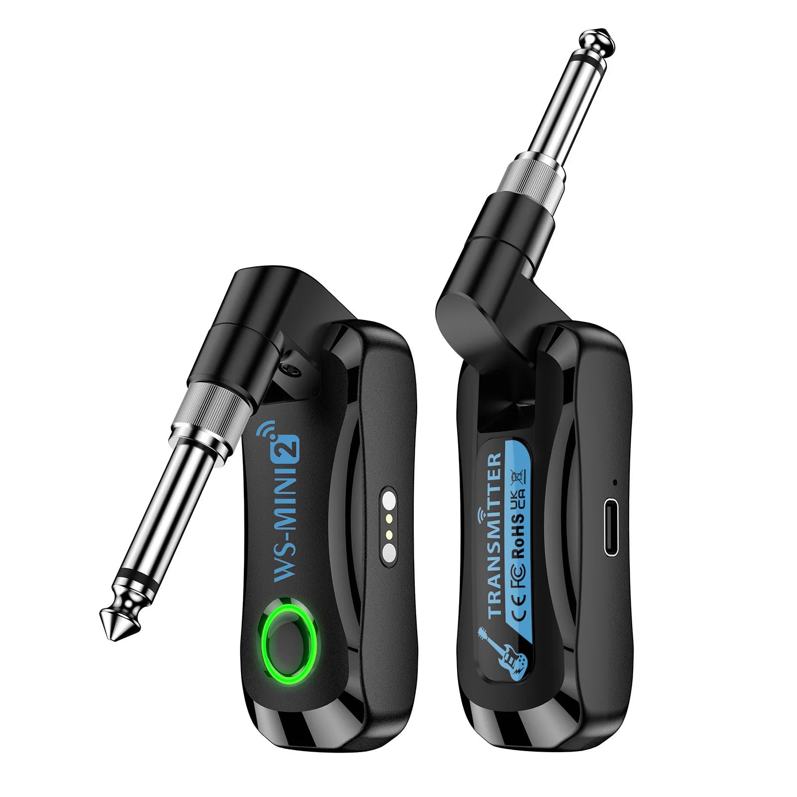 2.4G Wireless Guitar System Rechargeable Portable Transmitter Receiver Set with Charging Compartment Audio System 4 Channel