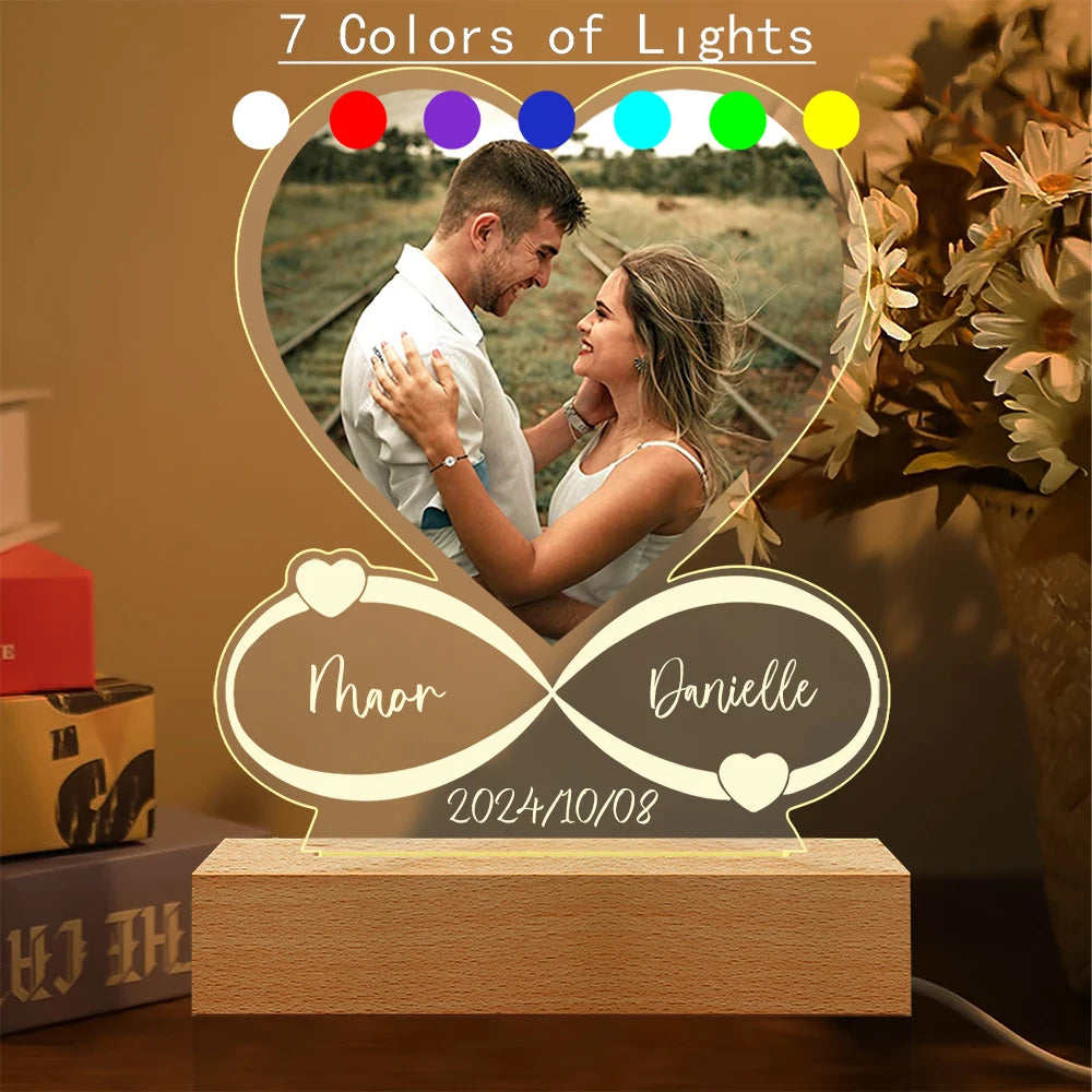 Anniversary Women Men Couples Gifts Custom Photo Love Frame Personalized Acrylic Plaque Valentine's Day Giftware for Him Her