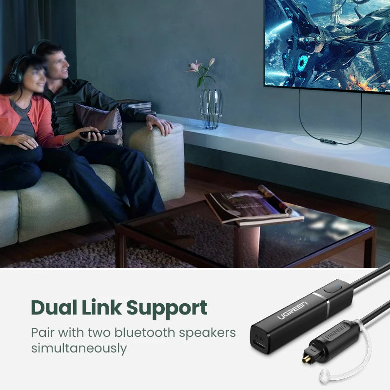 Bluetooth Transmitter with aptX HD Adaptive 5.4 TV PC HD Digital Toslink Optical SPDIF Adapter Audio Wireless Transmitter