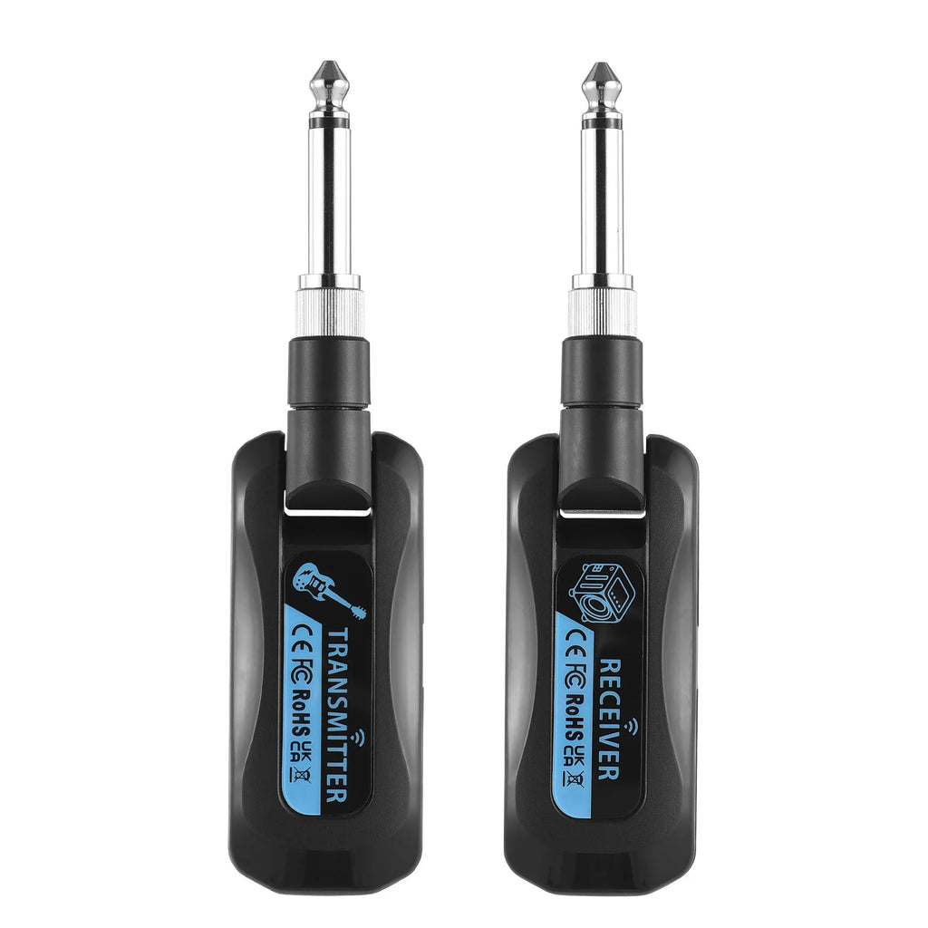 2.4G Wireless Guitar System Rechargeable Portable Transmitter Receiver Set with Charging Compartment Audio System 4 Channel