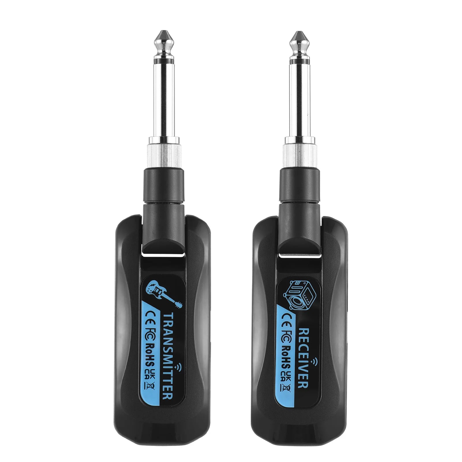 2.4G Wireless Guitar System Rechargeable Portable Transmitter Receiver Set with Charging Compartment Audio System 4 Channel