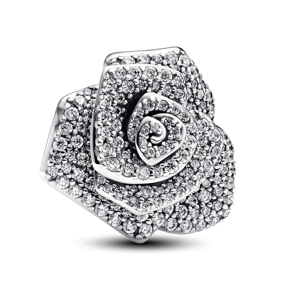 2025 New Valentine's Day Gift  Rose Lucky Bag Love Heart Dangle Charm Fit Original Pan Bracelet DIY Women Jewelry Accessories