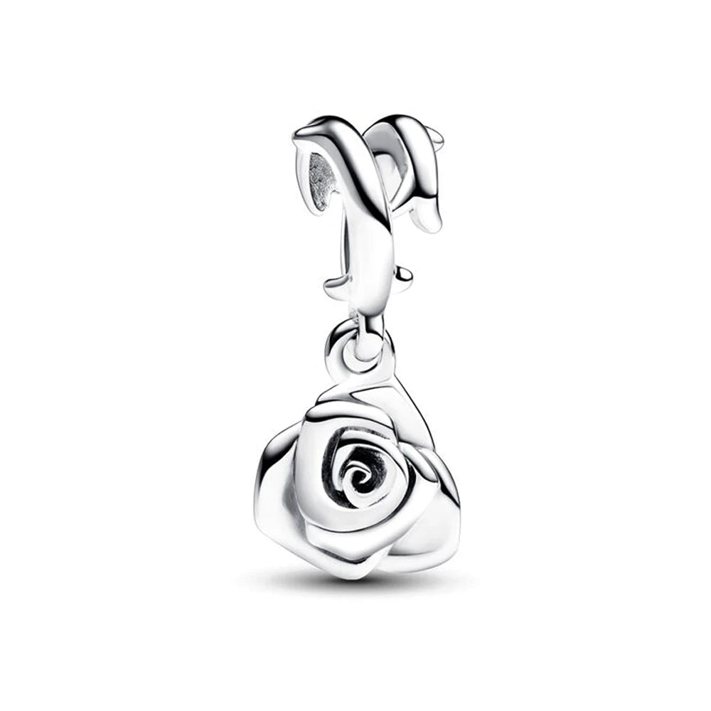 2025 New Valentine's Day Gift  Rose Lucky Bag Love Heart Dangle Charm Fit Original Pan Bracelet DIY Women Jewelry Accessories