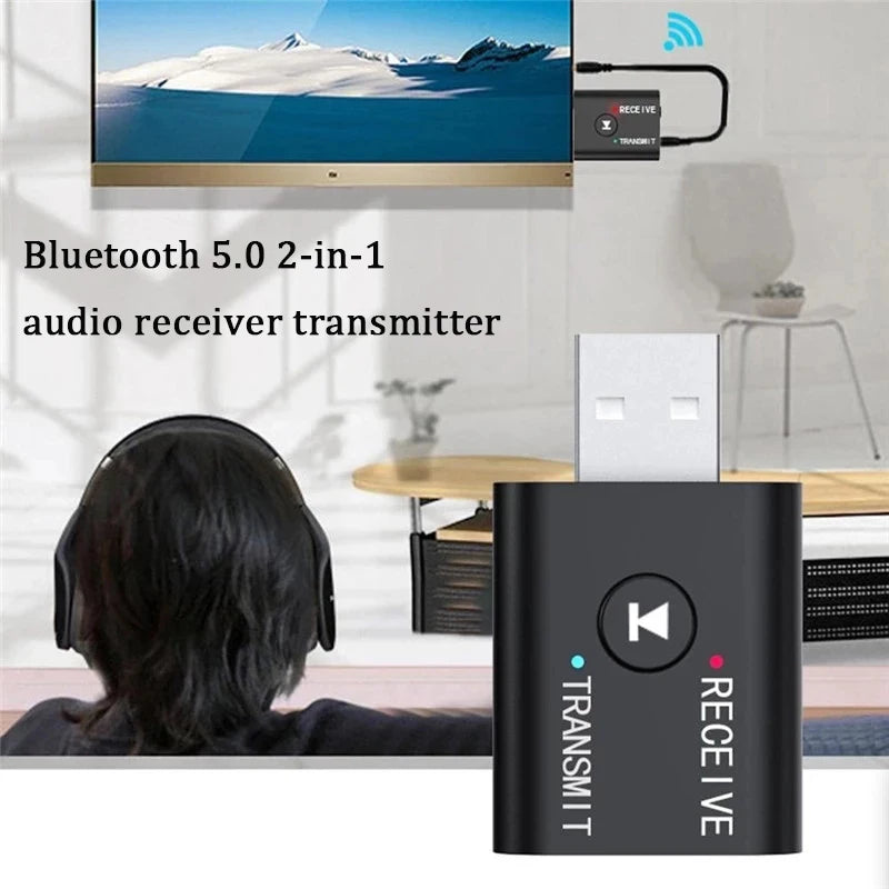 Bluetooth Audio Adapter Bluetooth USB Receiving Transmitter 2 in 1 Audio Transmitter Receiver
