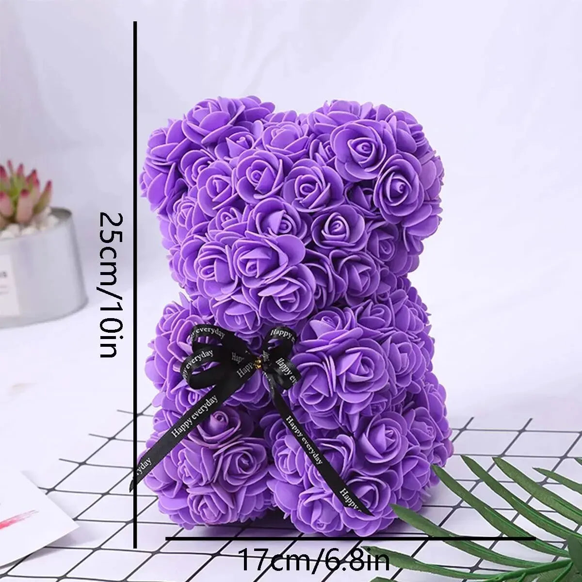 1pc Valentine's Day Gift Creative Rose Bear Gift Box PE Flower Romantic Foam Bear Hug Bear